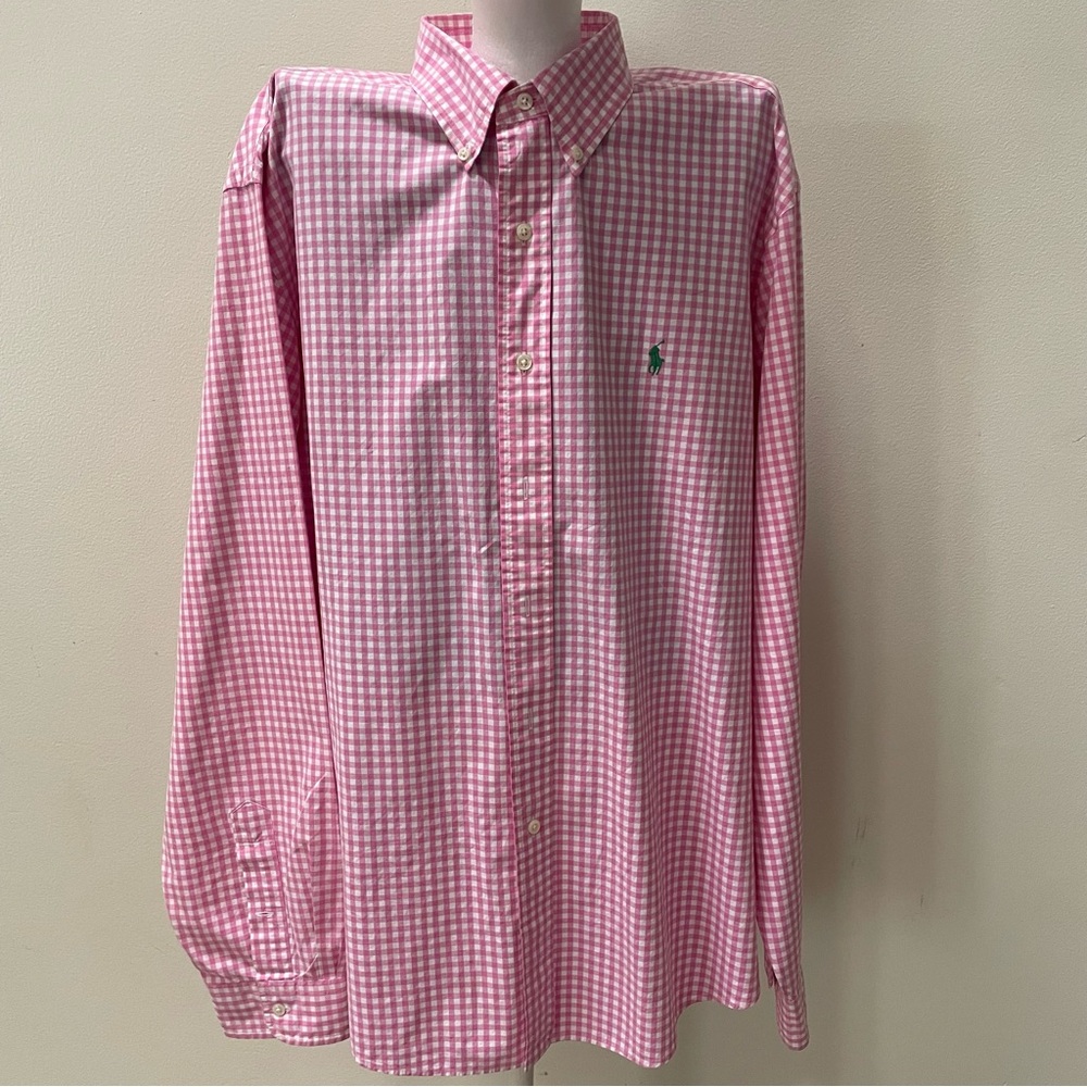 Ralph Lauren Pink Gingham Button Down Shirt